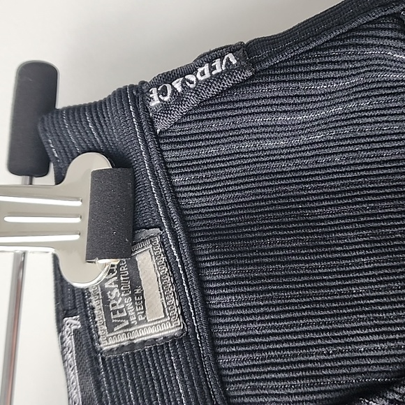 Vintage Versace Jeans Couture Knit Pinstripe Stretch Trouser Pants - Picture 4 of 11